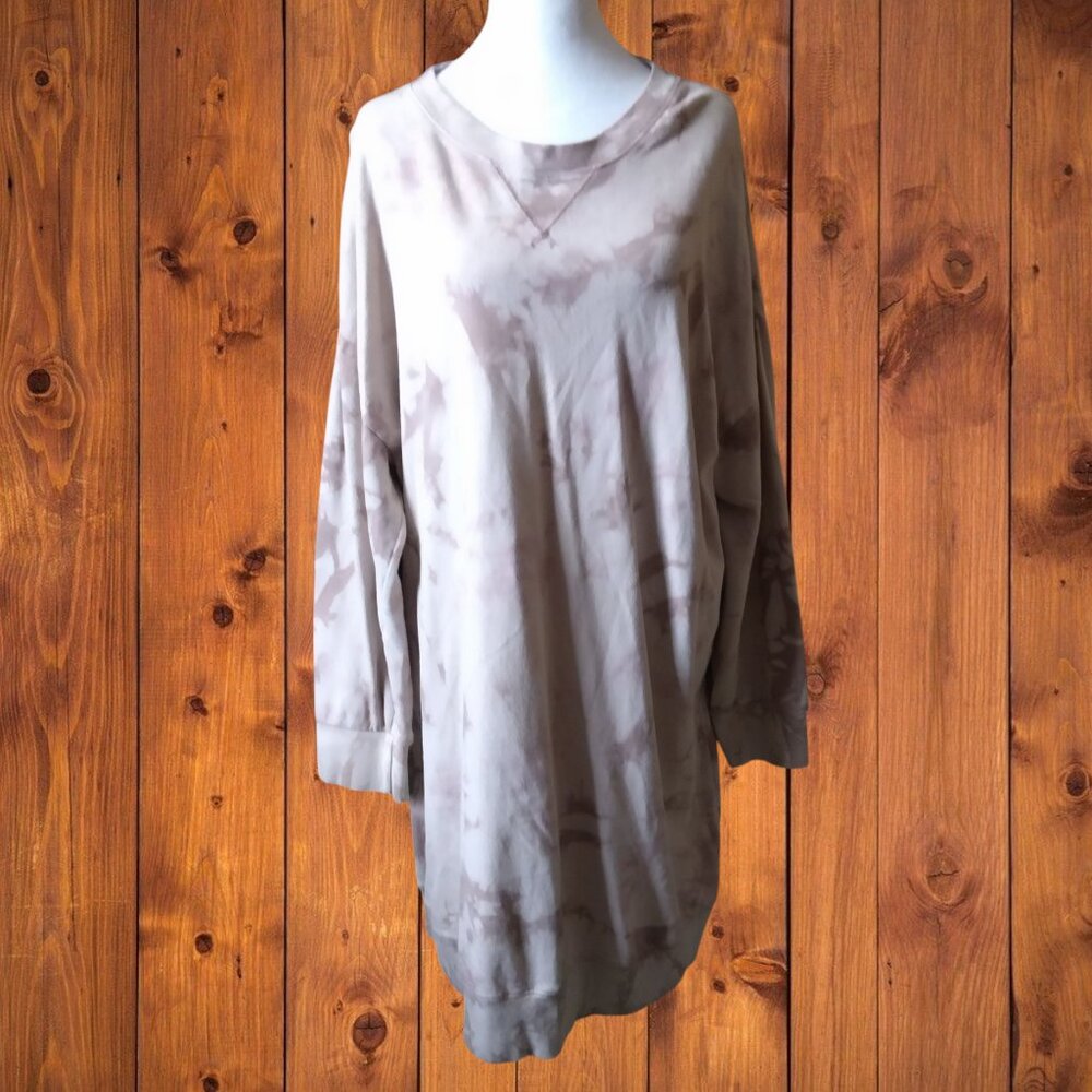 Old Navy Women's XXL Long Sleeve Pink Tie Dye Sweatshirt Dress Comfy Lounge